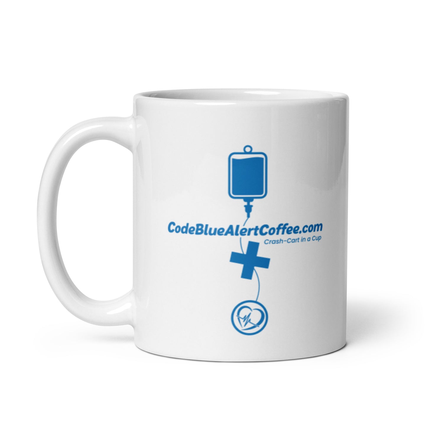Code Blue Alert Coffee White glossy mug